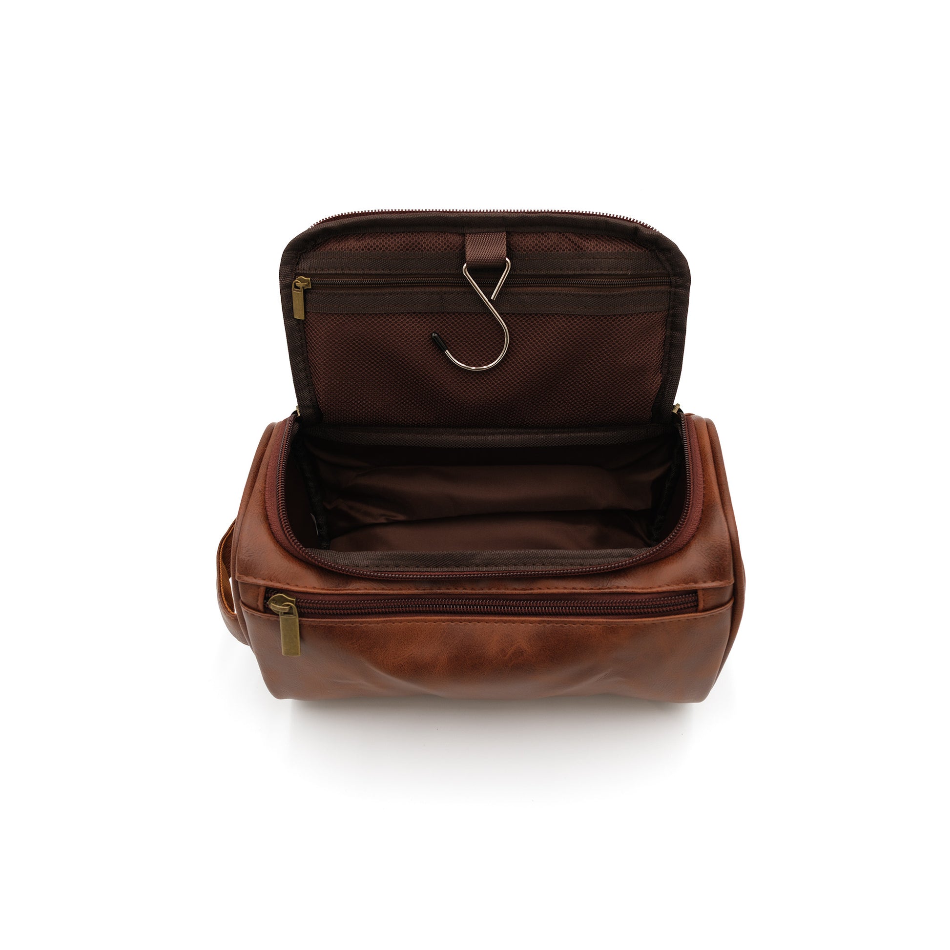 Brown Vegan Leather Dopp Toiletry Bag, Custom Gifts, Personalized Party Favors, Party Favor Bundles, Custom Gift Sets