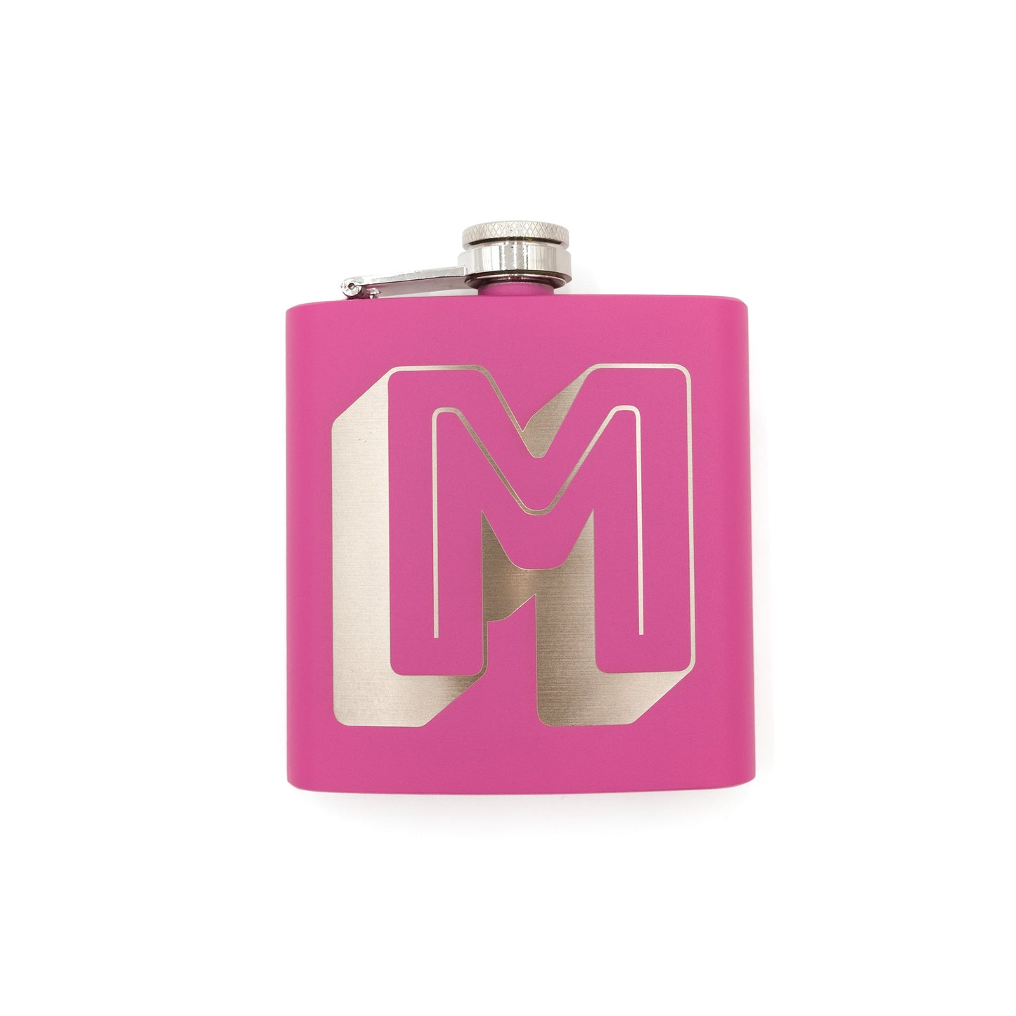 Neon Hot Pink Custom Engraved Flask