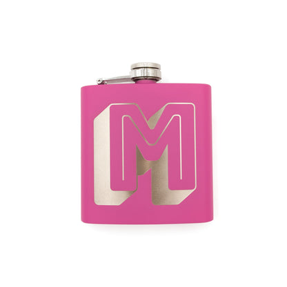 Hot Pink Custom Engraved Flask