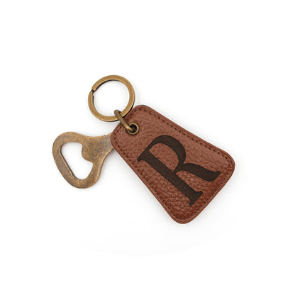 Custom Engraved Vegan Leather Bottle Opener Keychain, Custom Gifts, Custom Party Favors