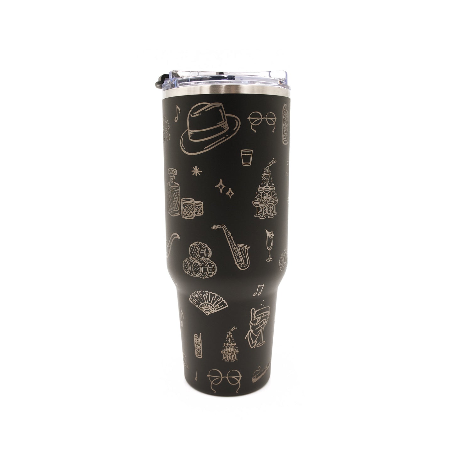 Engraved 40oz. Stainless Steel Tumbler Black, Speakeasy, Roaring 20s, Moonshine