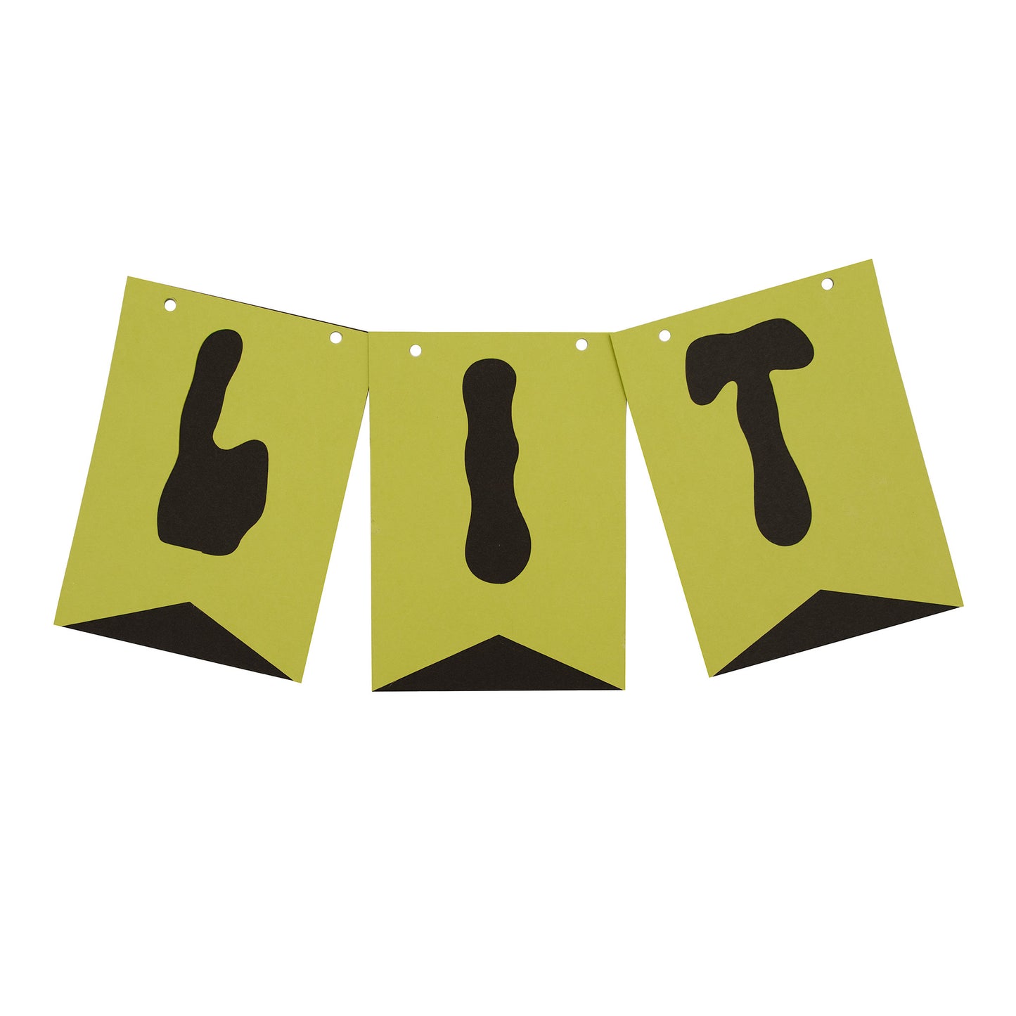 Green Personalized Banner with Black Letters, Decorations