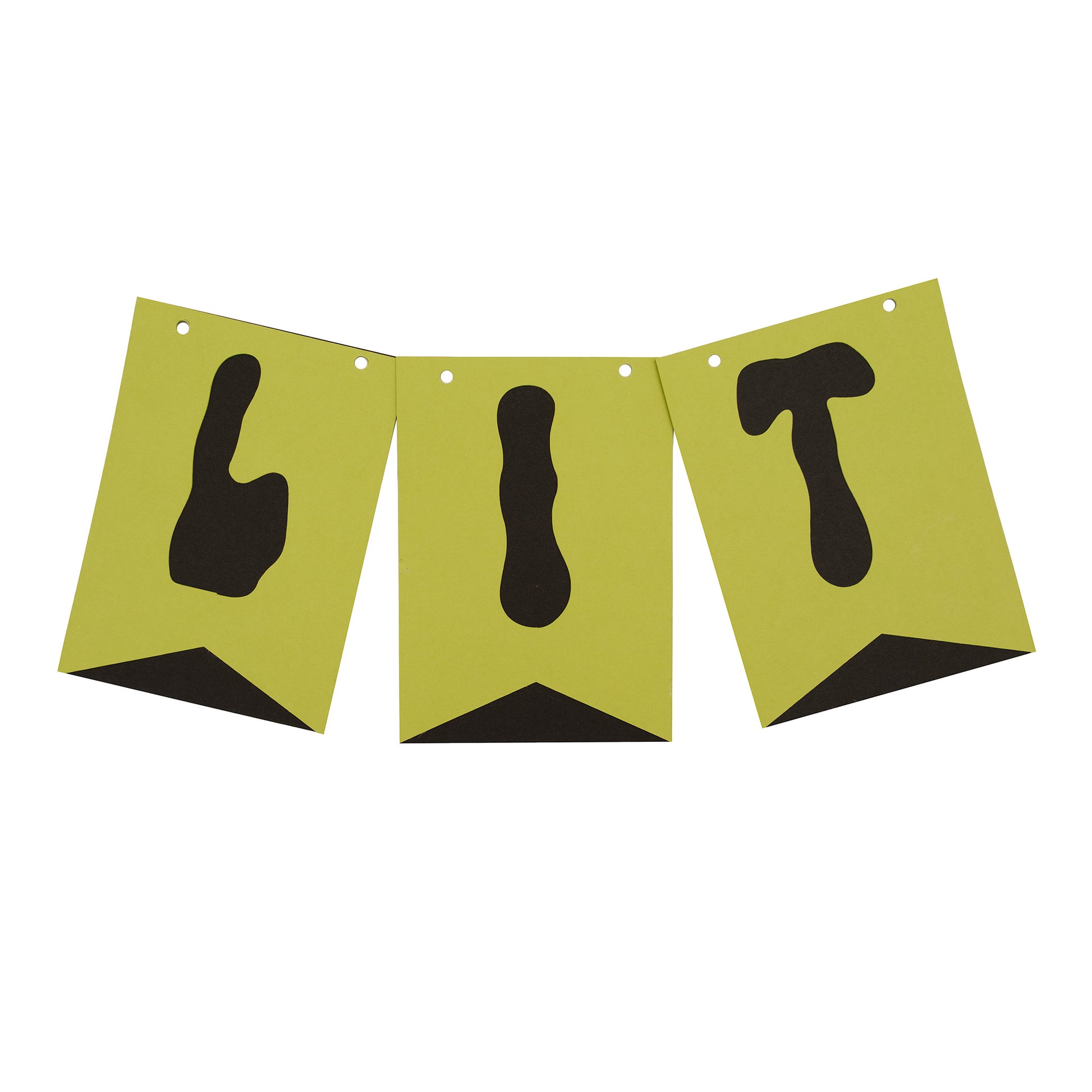 Green Personalized Banner with Black Letters, Decorations