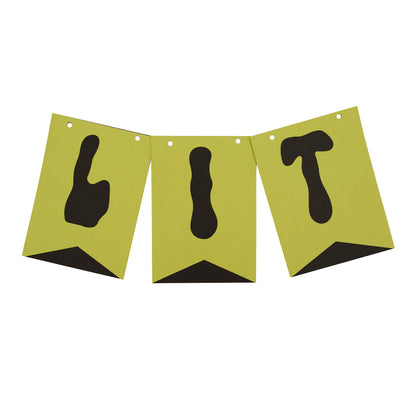 Green Personalized Banner with Black Letters, Decorations