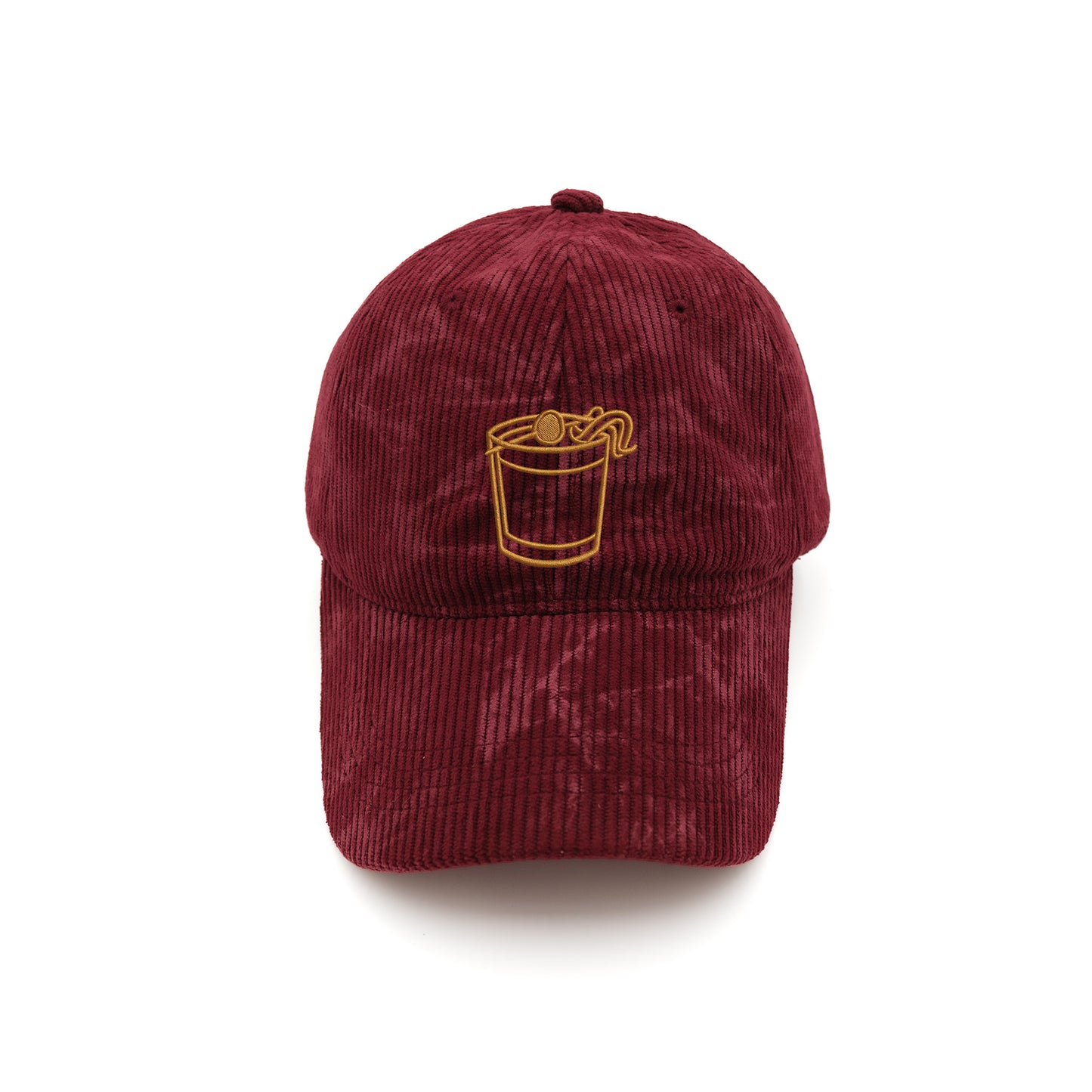 Maroon Wine Corduroy Adjustable Hat Embroidered