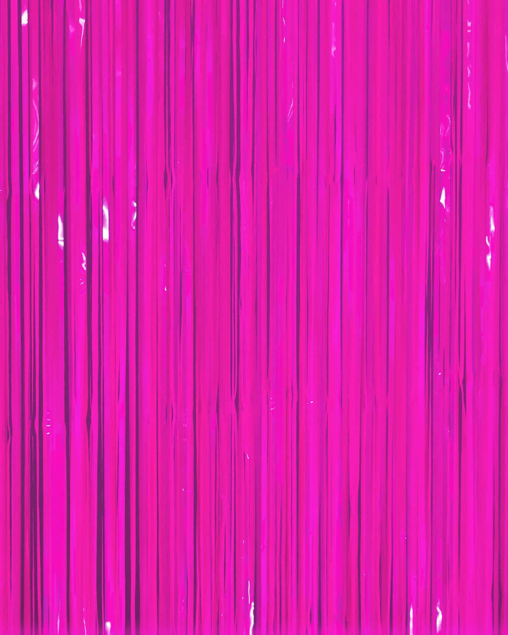 Black Light Neon Party Decorations Pink Fringe Foil Curtain