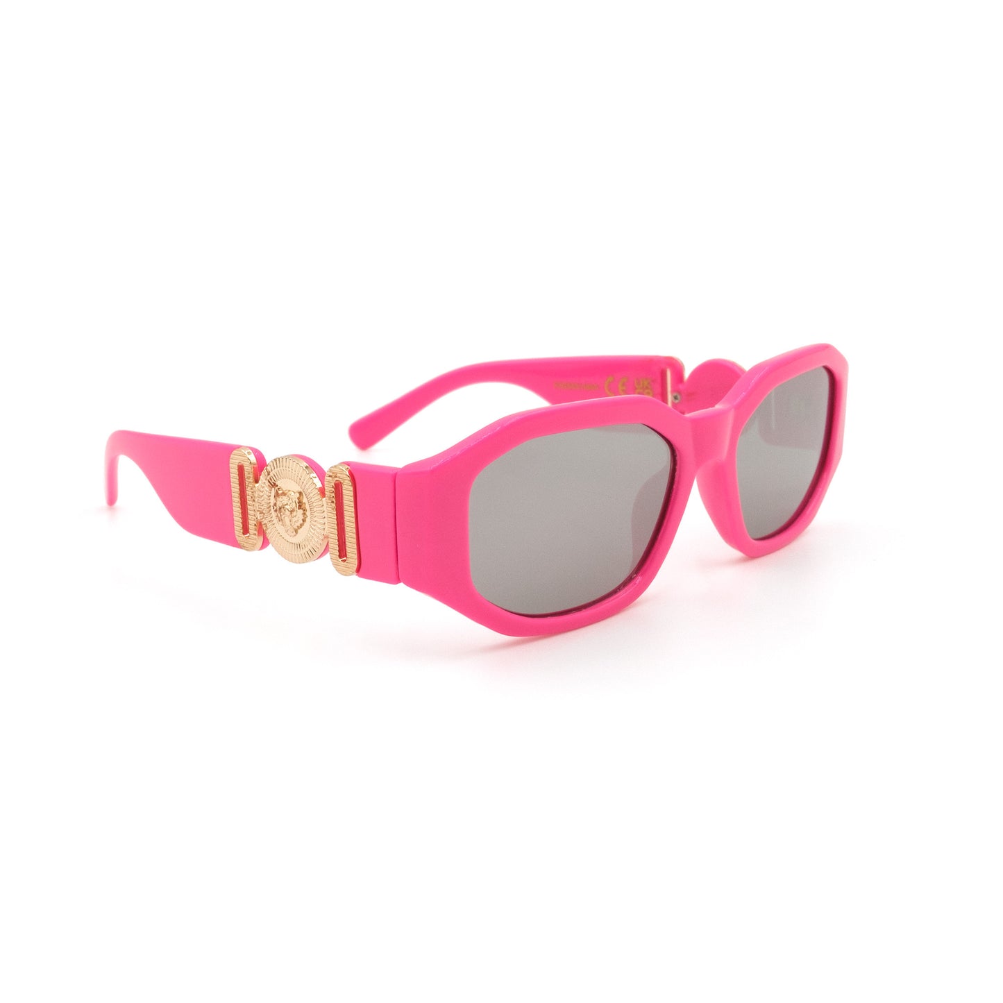 Neon Pink Sunglasses Gold Logo