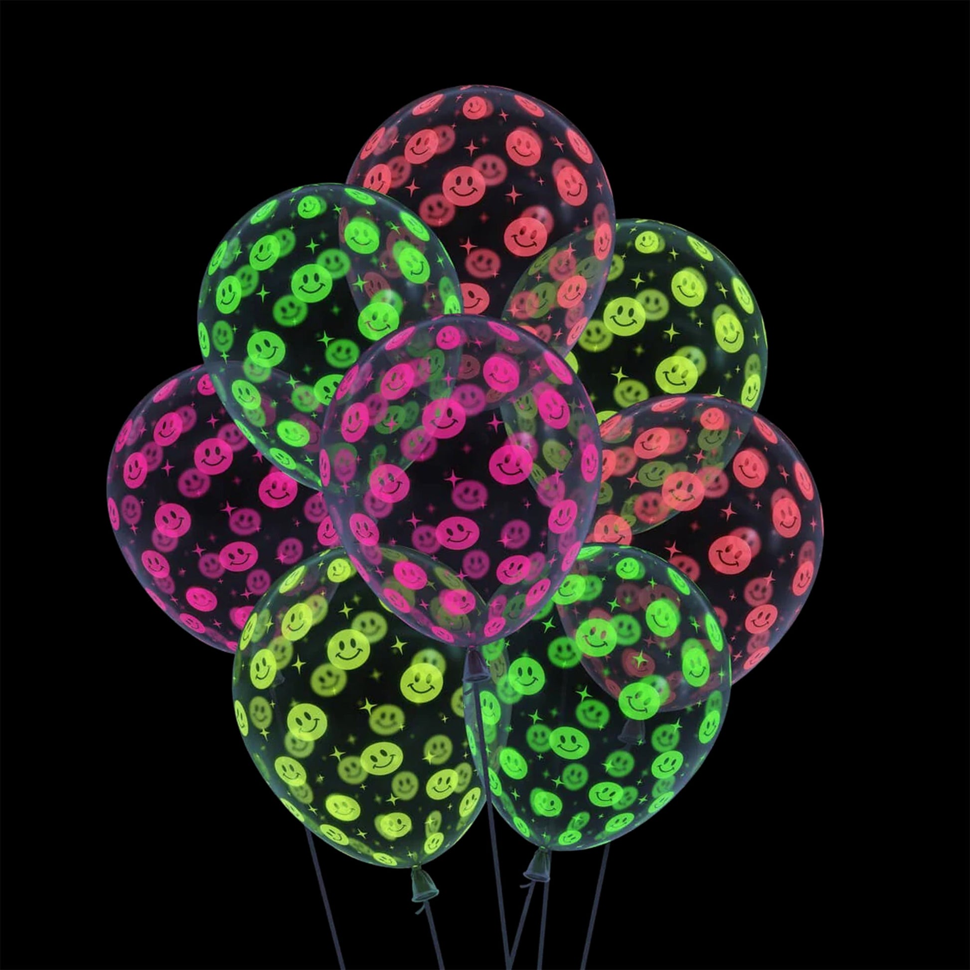 Neon Color Smiley Balloons