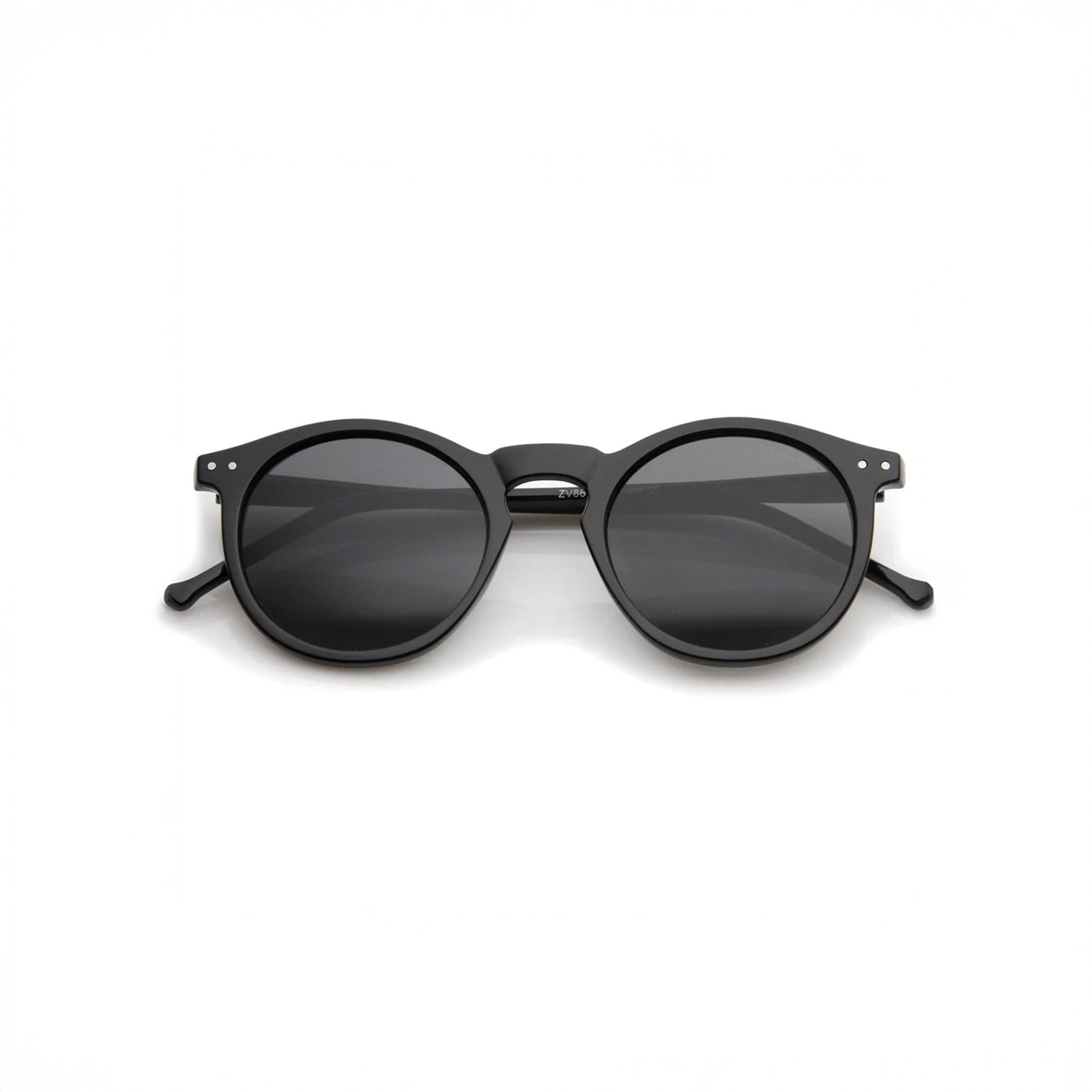 Retro Round Black Sunglasses with Smoke Lenses