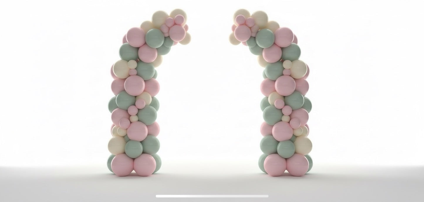 Pastel-colored balloon arches, Rosebuds Balloon Arch Kit
