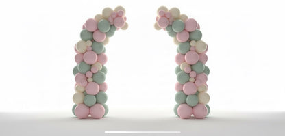 Pastel-colored balloon arches, Rosebuds Balloon Arch Kit