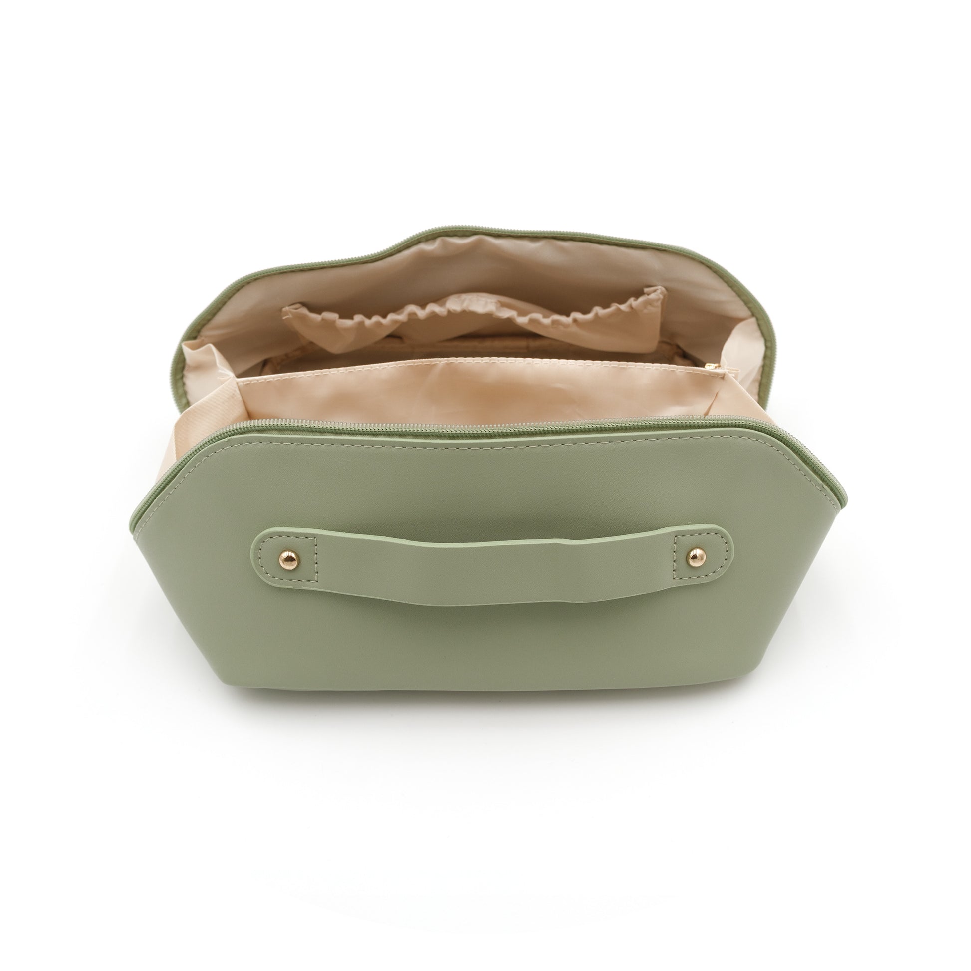 Rosebuds Sage Green Makeup Bag, organizer, toiletry bag, Custom Gifts, Engraved Gifts, Party Favors