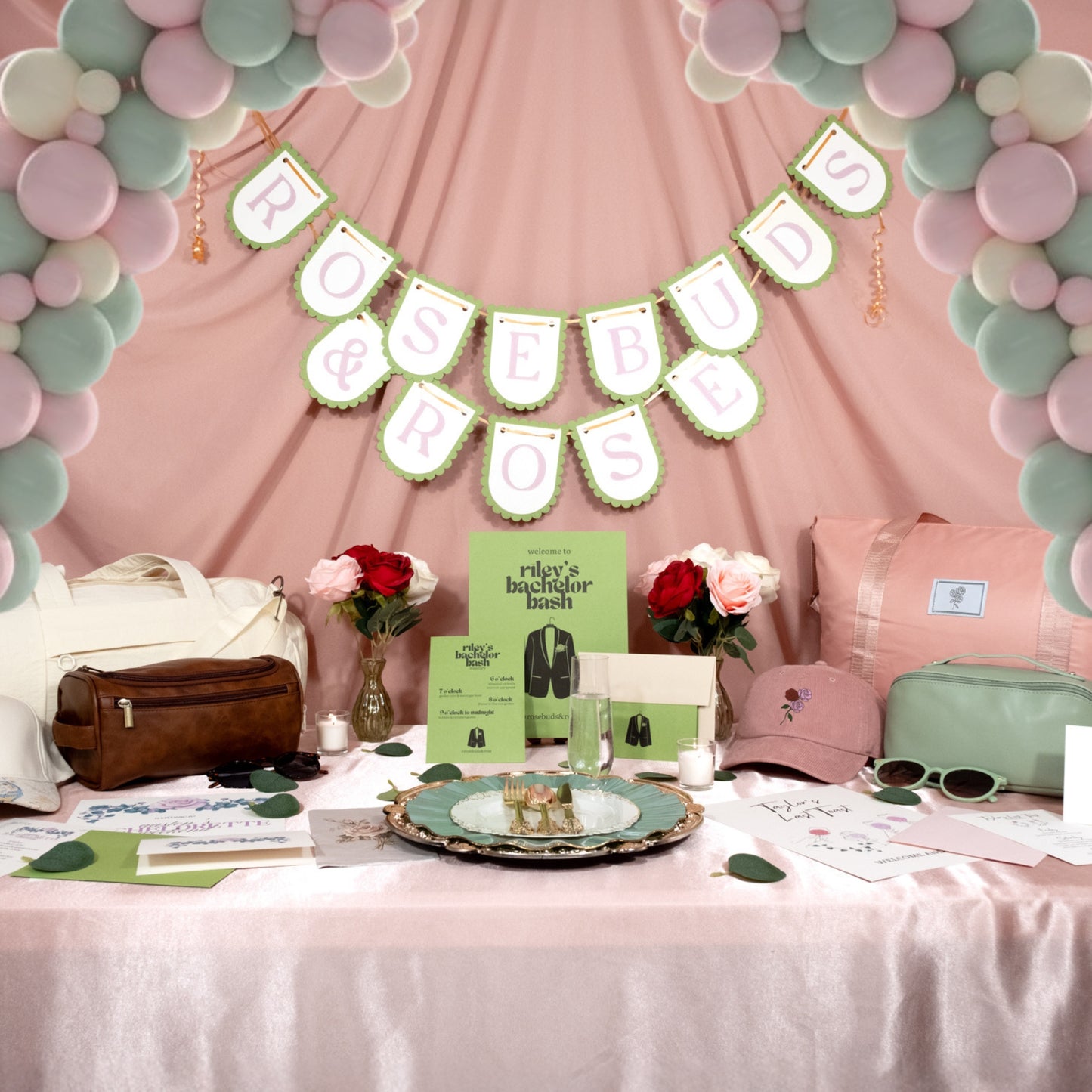 Rosebuds & Rosé Deluxe Party Kit in Bubblegum - Party of 10